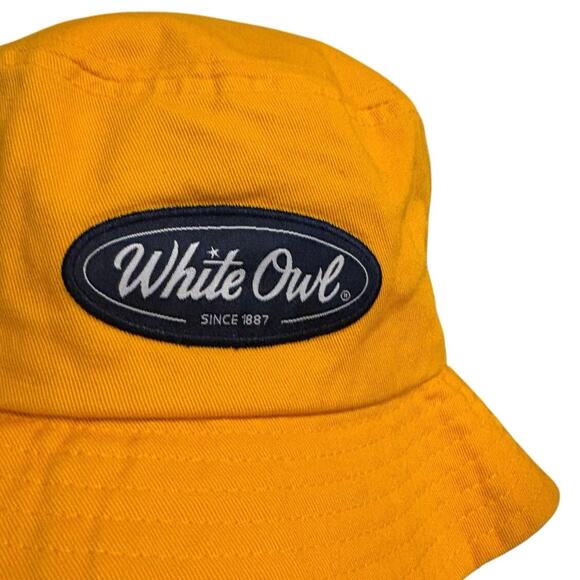 White Owl Tobacco Cigar Promo Bucket Hat Yellow 100% Cotton Adult One Size NWOT - Picture 6 of 6